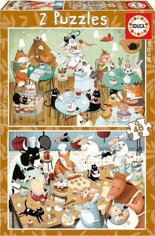 Educa 4-6 Yaş 2x48 Parça Orman Masalları Puzzle - Erkek Çocuk Karton Puzzle