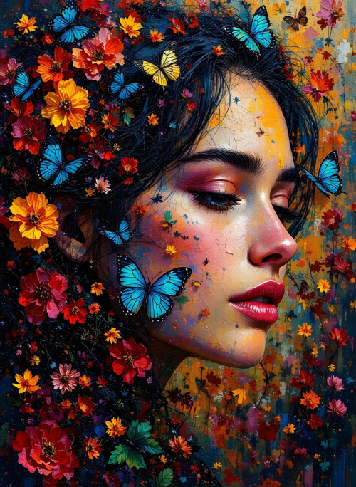 1000 Parça Kelebek ve Çiçeklerin Dansı Puzzle