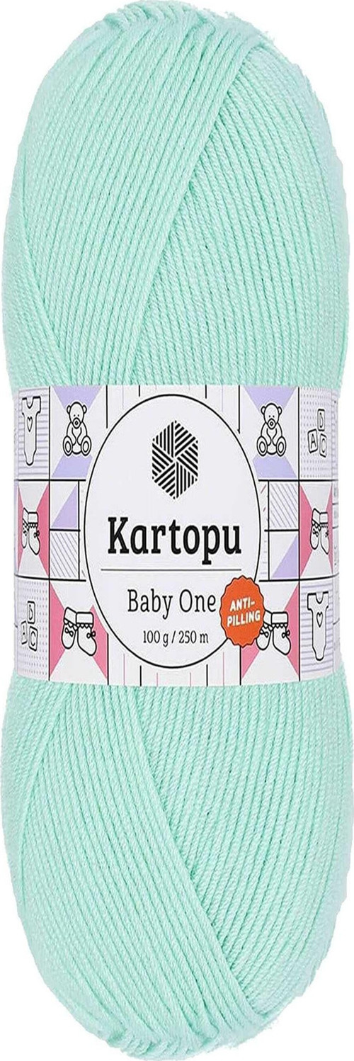 1 Adet Baby One Tüylenmeyen El Örgü İpi Yünü Açık Yeşil K507