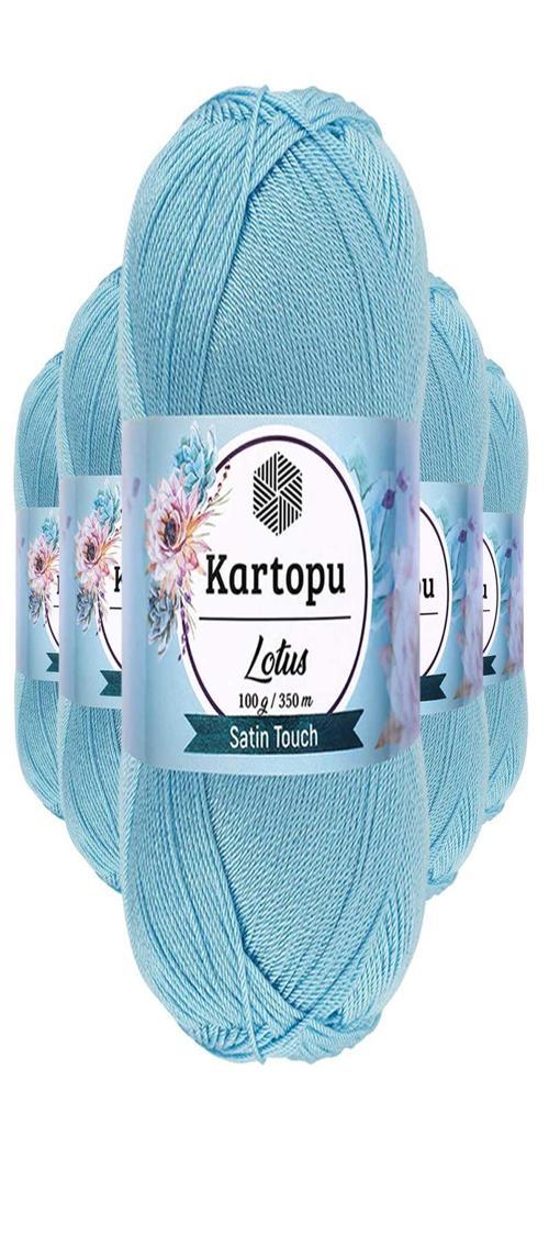 5 Adet Lotus Bikini Büstiyer Bluz Örgü İpi K537 Bebe Mavi