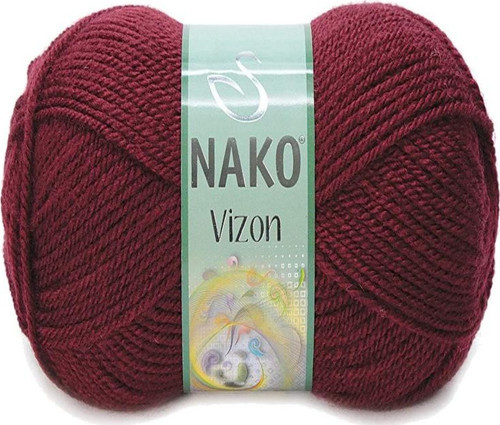 5 Adet Vizon Premium Akrilik El Örgü İpi Yünü Renk No:999 Bordo