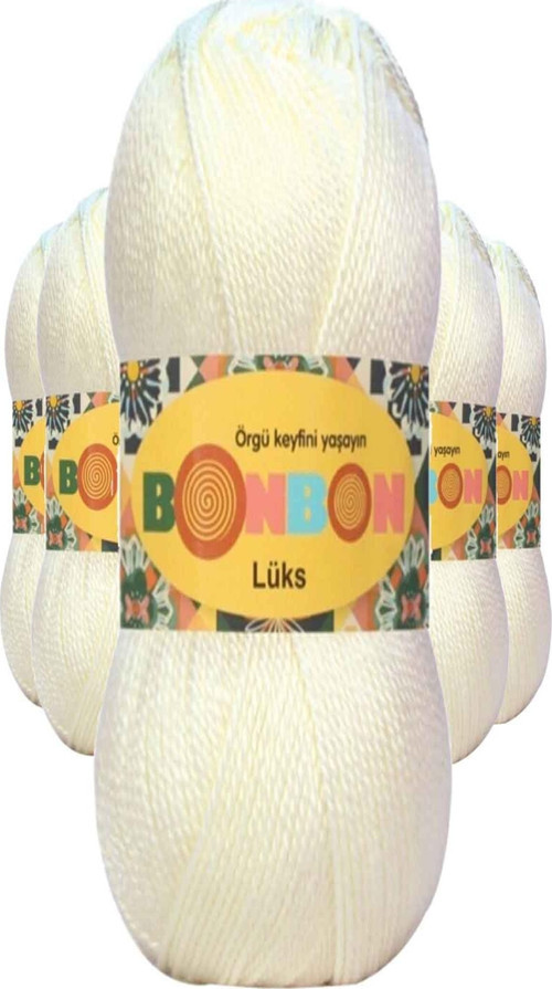 5 Adet Lüks Patik İpi Yünü Ekru 98300