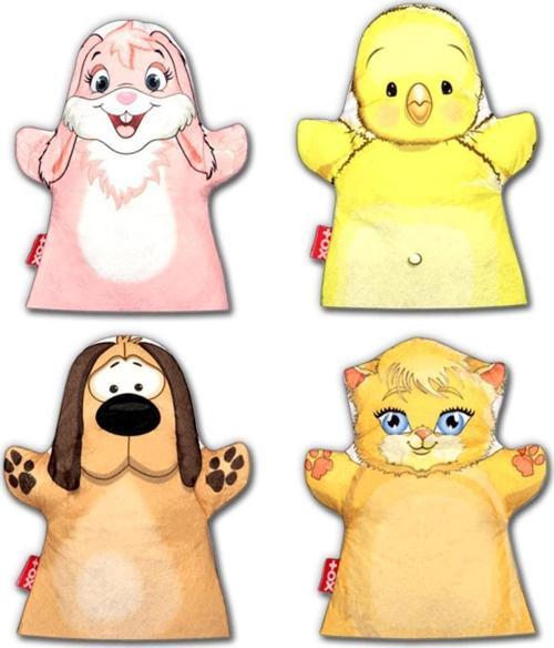 4 Parça Tox Minik Dostlarımız El Kukla Set , Eğitici Oyuncak