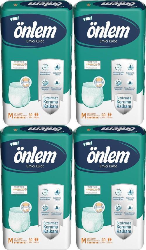 Yetişkin Emici Külot Bezi Orta Boy Medium 30 Adet x 4 Paket