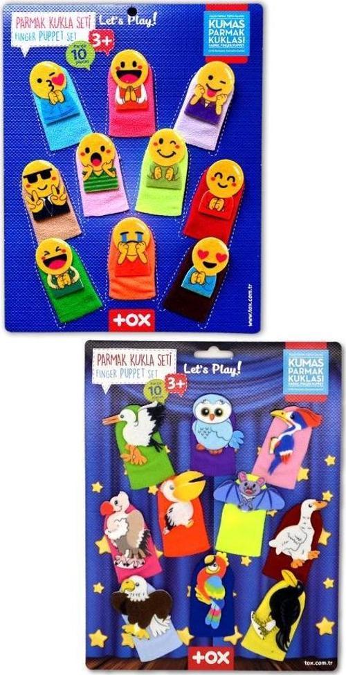 2 Set - 20 Parça Tox Emojiler ve Uçan Hayvanlar Parmak Kukla T106 T222