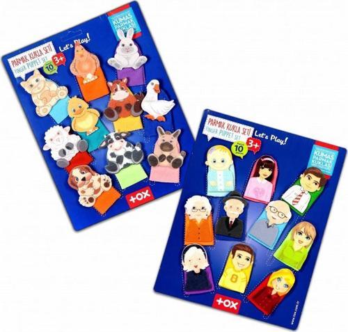 2 Set - 20 Parça Tox Evcil Hayvanlar ve Aile Bireyleri Parmak Kukla T772 T751
