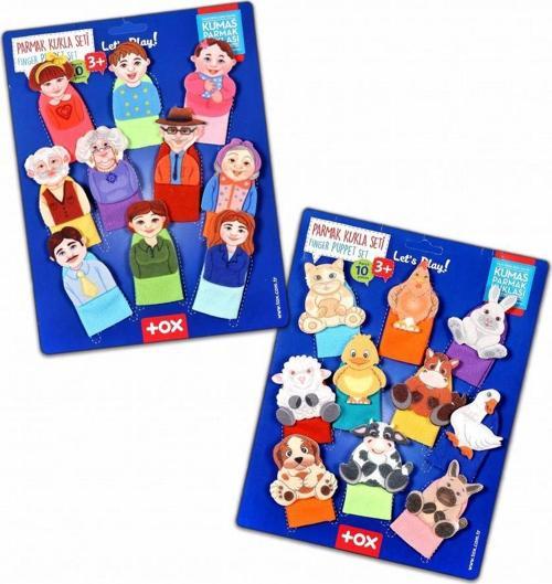 2 Set - 20 Parça Tox Evcil Hayvanlar ve Aile Bireyleri Parmak Kukla T772 T752