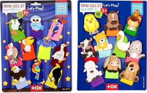 2 Set - 20 Parça Tox Evcil Hayvanlar ve Uçan Hayvanlar Parmak Kukla T771 T222