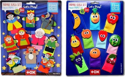2 Set - 20 Parça Tox Masal Kahramanları ve Meyveler Parmak Kukla T105 T225