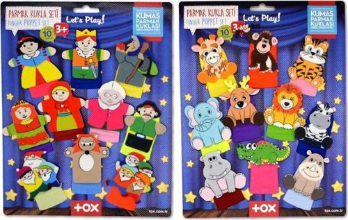 2 Set - 20 Parça Tox Masal Kahramanları ve Safari Hayvanları Parmak Kukla T223 T225