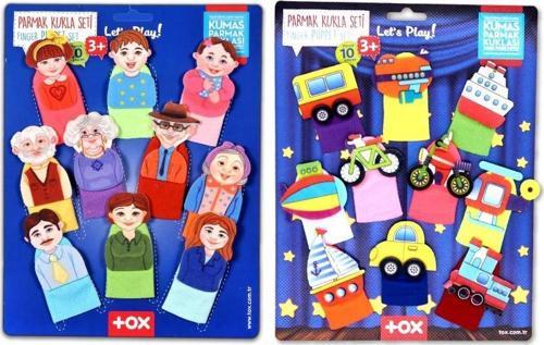 2 Set - 20 Parça Tox Taşıtlar ve Aile Bireyleri Parmak Kukla T752 T181