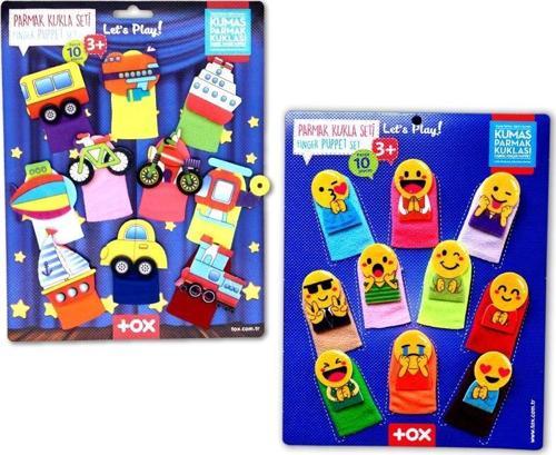 2 Set - 20 Parça Tox Taşıtlar ve Emojiler Parmak Kukla T106 T181