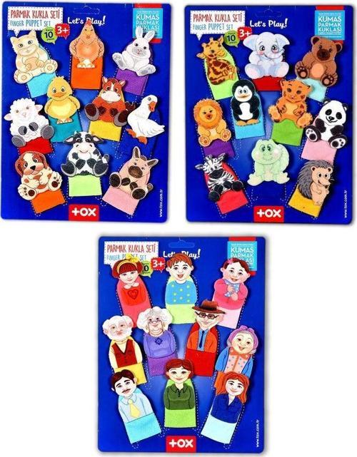 3 Set - 30 Parça Tox Evcil , Vahşi Hayvanlar ve Aile Bireyleri Parmak Kukla T772 T782 T752