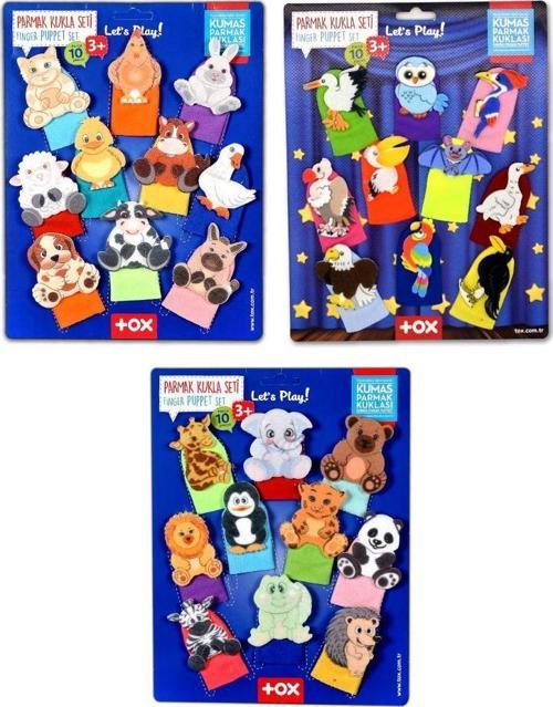 3 Set - 30 Parça Tox Evcil, Vahşi ve Uçan Hayvanlar Parmak Kukla T772 T782 T222