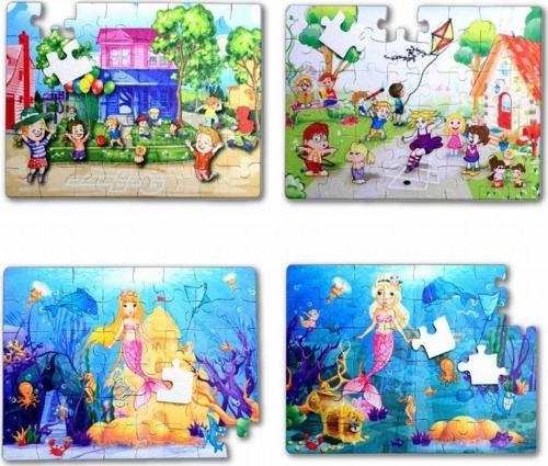 4 Set - 96 Parça Tox Oyun Parkı ve Deniz Kızı 5+ Keçe Yapboz - 5 Yaş Puzzle T040 T041