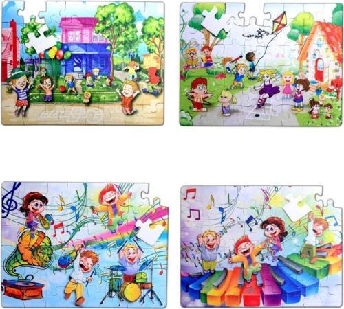 4 Set - 96 Parça Tox Oyun Parkı ve Müzik 5+ Keçe Yapboz - 5 Yaş Puzzle T016 T040
