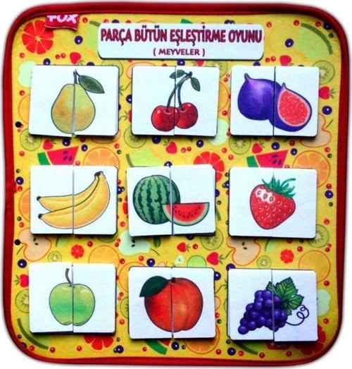 ( Meyveler ) Parça - Bütün Eşleşmeler Keçe Cırtlı Aktivite Sayfası - Çocuk Etkinlik , Eğitici