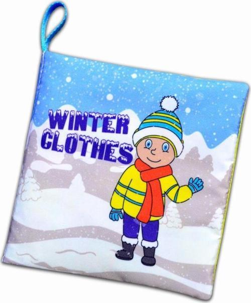 İngilizce Kışlık Giysiler Kumaş Sessiz Kitap E124 - Bez Kitap , Eğitici Oyuncak , Yumuşak ve Hışırtılı