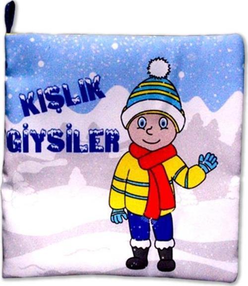 Kışlık Giysiler Kumaş Sessiz Kitap T052 - Bez Kitap , Eğitici Oyuncak , Yumuşak ve Hışırtılı