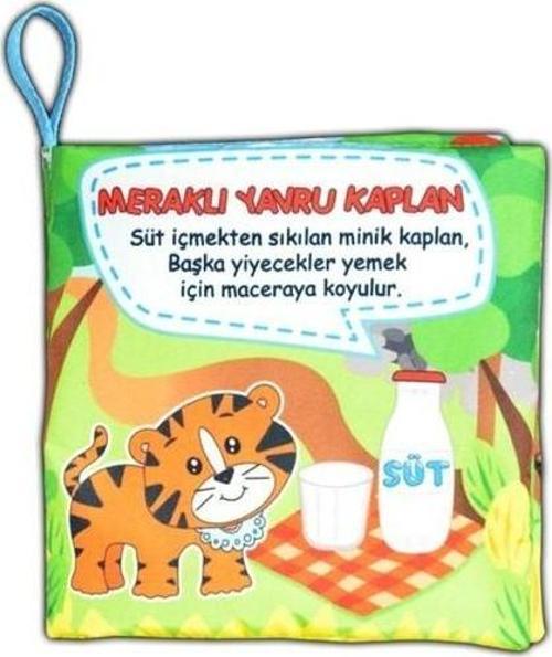 Meraklı Kaplan Kumaş Sessiz Kitap T090 - Bez Kitap , Eğitici Oyuncak , Yumuşak ve Hışırtılı