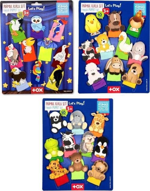 3 Set - 30 Parça Tox Vahşi, Evcil ve Uçan Hayvanlar Parmak Kukla T771 T781 T222
