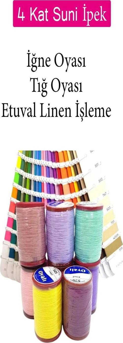 Oyalı 4 Kat Suni İpek İplik İğne Oyası Boncuk İpi Tığ Oyası No:717