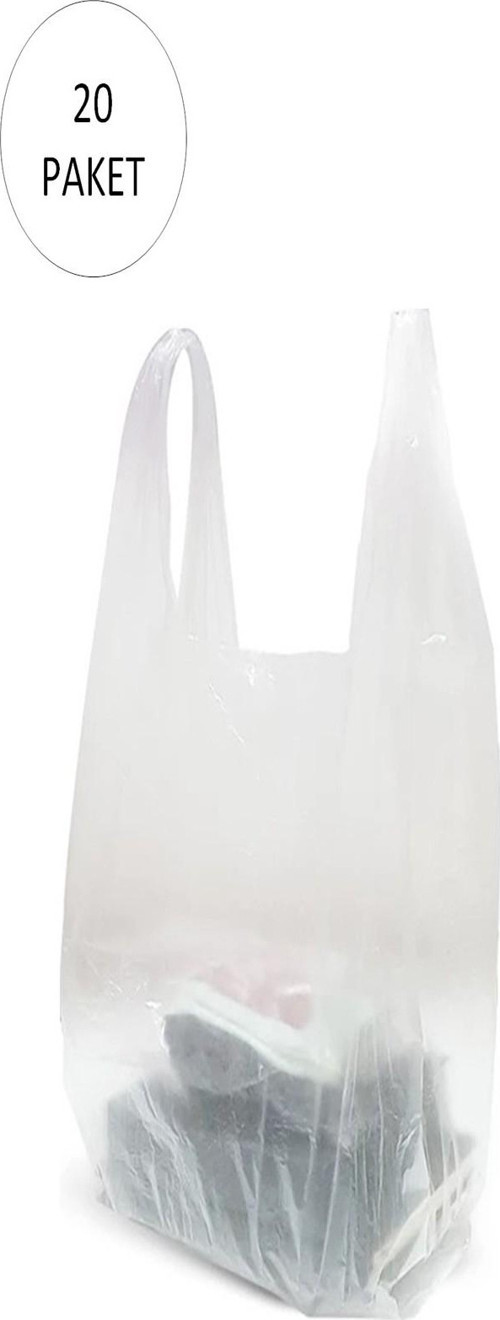 Şeffaf Atlet Poşet Büyük Boy 30x56 cm 20 Paket Takriben 3.000 Adet