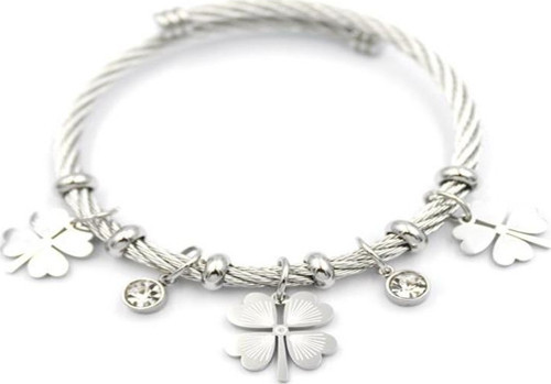 Yonca Charm Bilezik - Gümüş