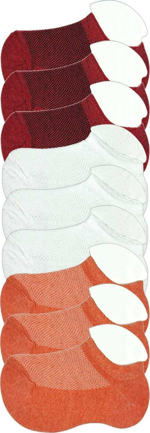 9 Adet Çocuk Sneaker Patik Çorap Bordo Beyaz Turuncu