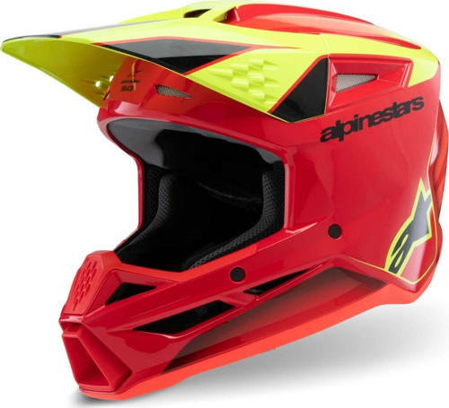 SM3 Youth Fray Off-Road Çocuk Genç Motosiklet Kaskı Kırmızı Sarı