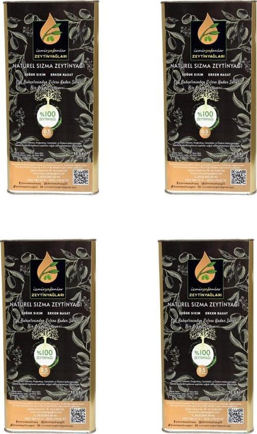 Soğuk Sıkım Natürel Sızma Zeytinyağı 5 lt 4'lü