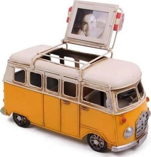 Dekoratif Metal Minibüs Kalemlik Çerçeveli Biblo