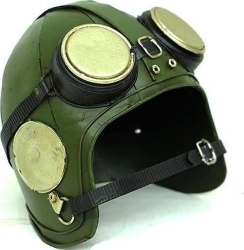 Dekoratif Metal Pilot Kaskı Biblo Vintage Ev Ofis Hediyelik