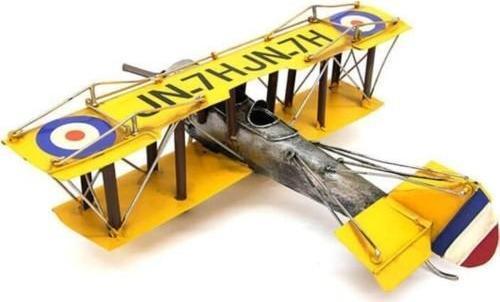 Dekoratif Metal Uçak Çift Kanatlı Biblo Dekoratif Hediyelik