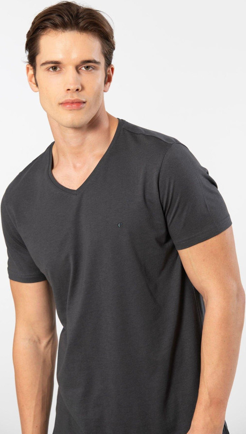 Erkek V Yaka T-shirt 2170/Antrasit