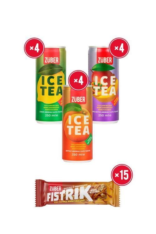 Karma Ice Tea Paketi 250ml X 12 Adet + Fıstrık Yer Fıstıklı Kuruyemiş Bar 30G x 15 Adet