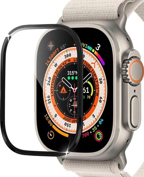 Apple Watch Ultra 2 Tam Kaplayan Cam Ekran Koruyucu V2 Siyah