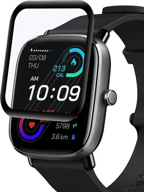Amazfit GTS 2 Tam Kaplayan Nano Cam Ekran Koruyucu Siyah
