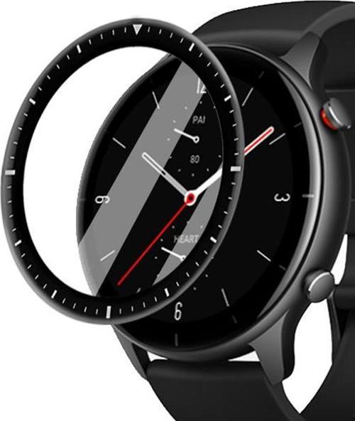 Amazfit GTR 2e 47mm Tam Kaplayan Nano Cam Ekran Koruyucu Siyah