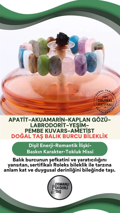 Sertifikalı Balık Burcu Roleks Bileklik B061