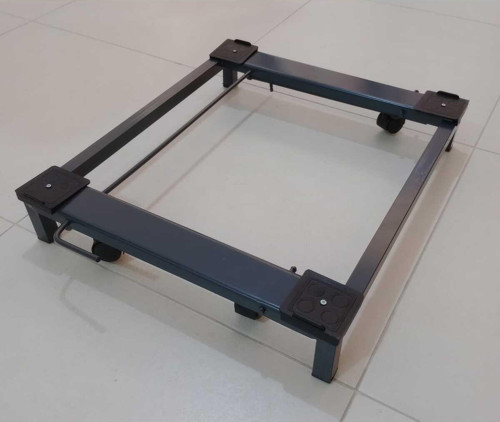 Metal Beyaz Eşya Altlığı Gri Renk Frenli Çeksür Makine Altlığı Tekerlekli 51,5*61,5 Cm 1105-Cn