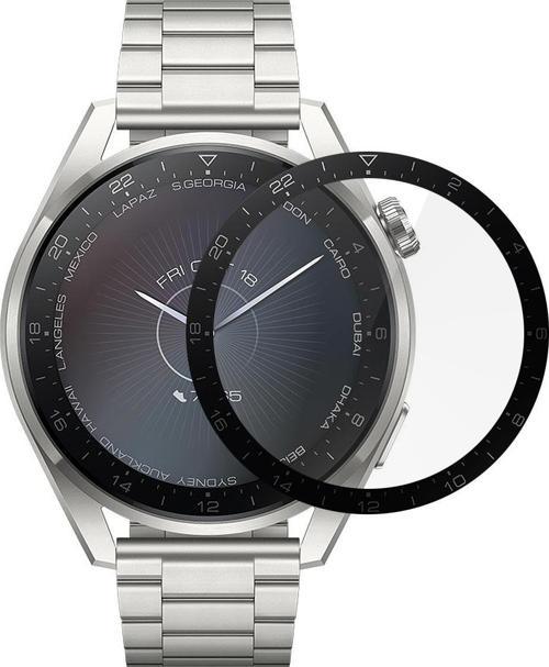 Huawei Watch 3 Pro Tam Kaplayan Temperli Cam Full Ekran Koruyucu Siyah