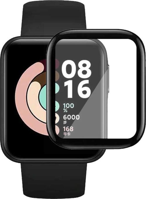 Xiaomi Redmi Watch Tam Kaplayan Temperli Cam Full Ekran Koruyucu Siyah