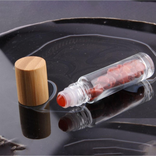 Sertifikalı Akik Taşı Doğal Taş Yüz Ve Cilt Esans Ve Yağ Şişesi- 10 Ml, 8 Cm Bambu Kapak