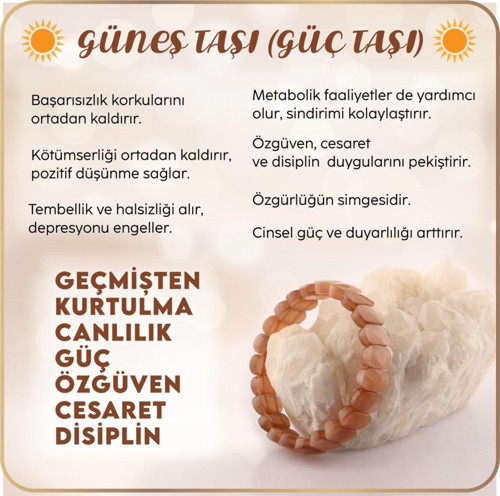 Sertifikalı Güneş Doğal Taş Roleks Bileklik - 15 Mm B667