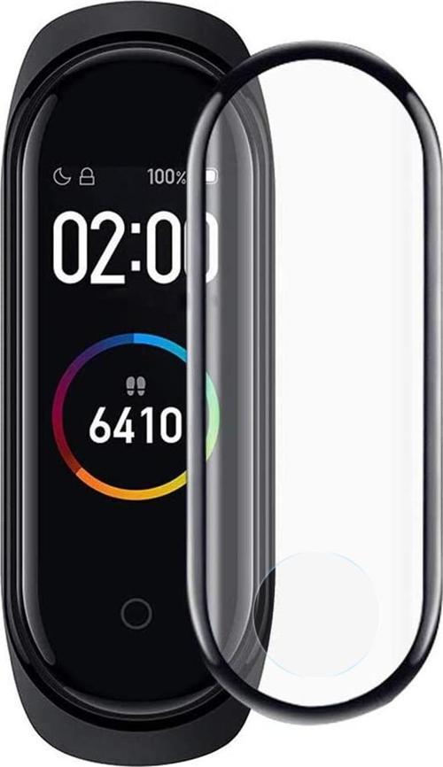 Xiaomi Mi Band 3 Tam Kaplayan Temperli Cam Full Ekran Koruyucu Siyah