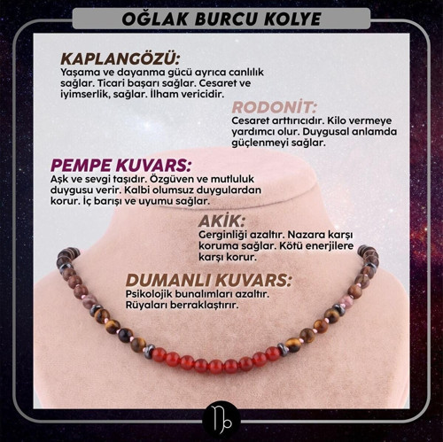 Sertifikalı Oğlak Burcu Doğal Taş Kolye M241