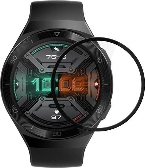 Huawei Watch GT 2e Tam Kaplayan Temperli Cam Full Ekran Koruyucu Siyah