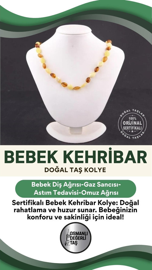 Sertifikalı Bebek Kehribar Kolye M392
