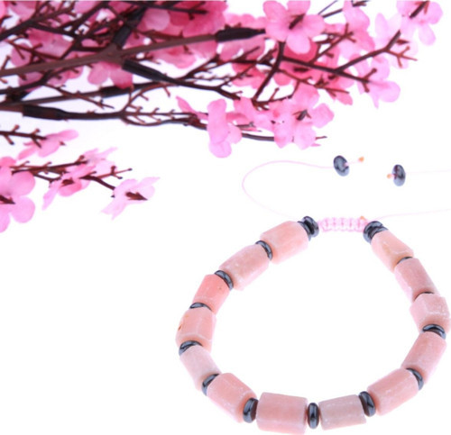 Sertifikalı Pembe Opal, Hematit Bileklik